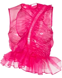 Cecilie Bahnsen Gerüschtes Geo Organza-Top Rosa