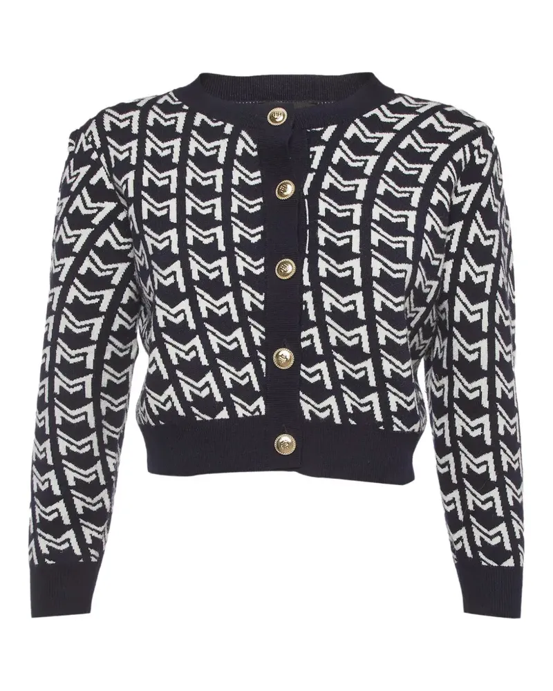 Maje monogram-pattern cardigan - Blau Blau