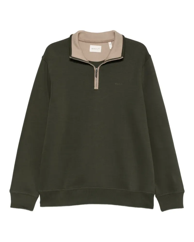 Gant Sacker Pullover mit kurzem Reißverschluss - Grün Grün