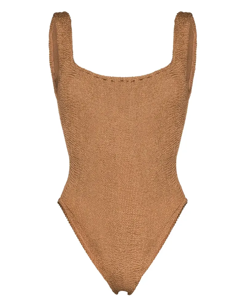 Hunza G Badeanzug mit eckigem Ausschnitt - Braun Braun
