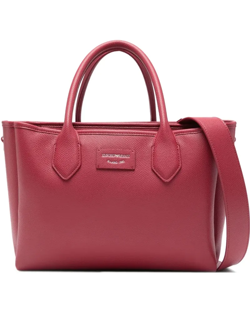 Emporio Armani Shopper mit Logo-Patch - Rot Rot