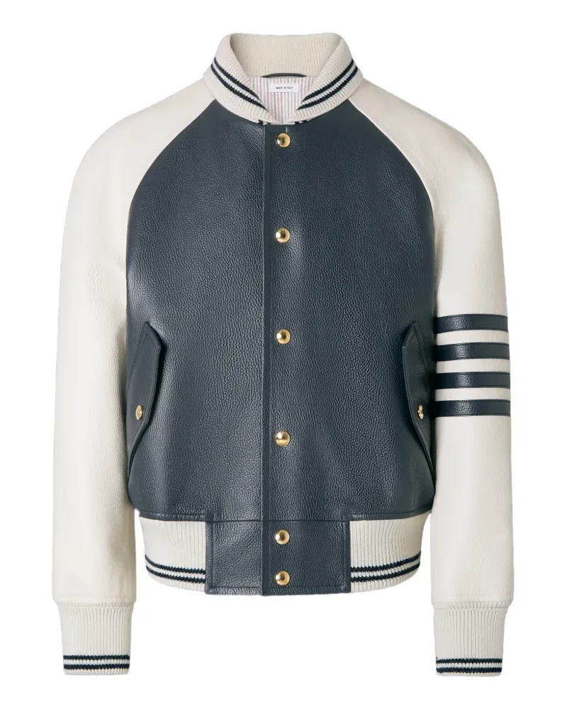 Thom Browne Lederjacke mit Raglanärmeln - Blau Blau