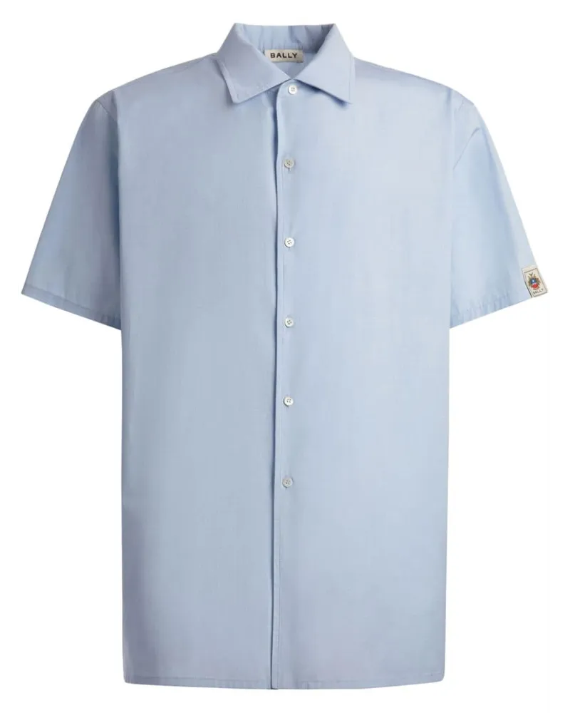 Bally Hemd mit Logo-Applikation - Blau Blau