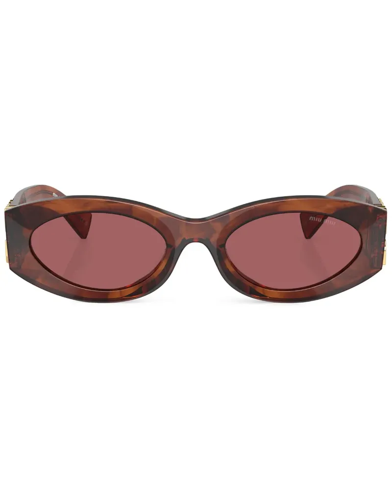 Miu Miu Sonnenbrille mit Logo - Braun Braun