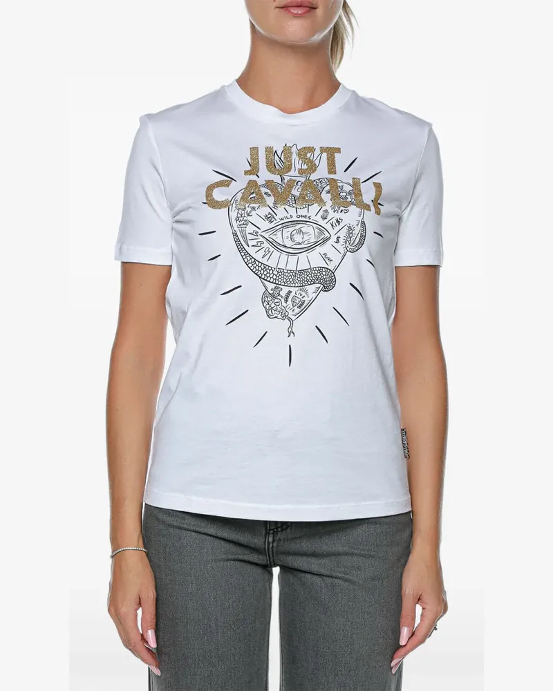 Just Cavalli R Heart Tattoo cotton T-shirt - Weiß Weiß