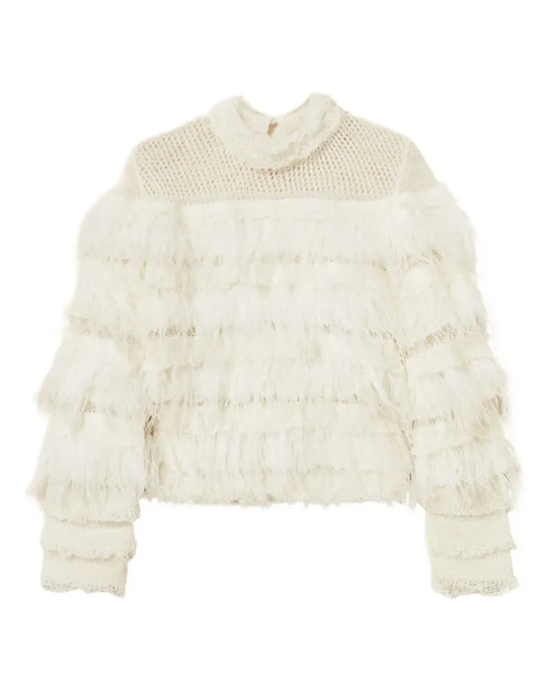 Twin-Set Pullover mit Federn - Weiß Weiß