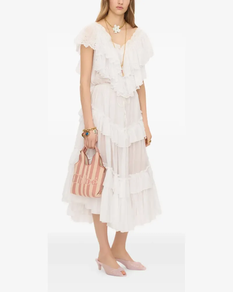 Chloé mini striped tote bag - Rosa Rosa
