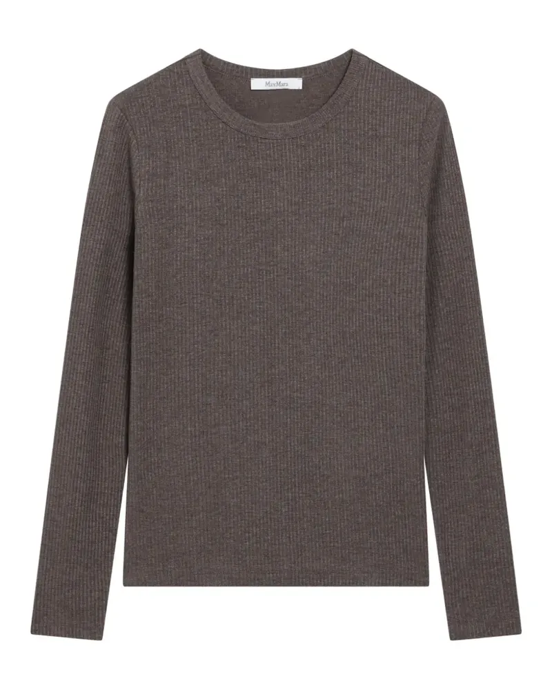 Max Mara Langarmshirt aus geripptem Strick - Braun Braun