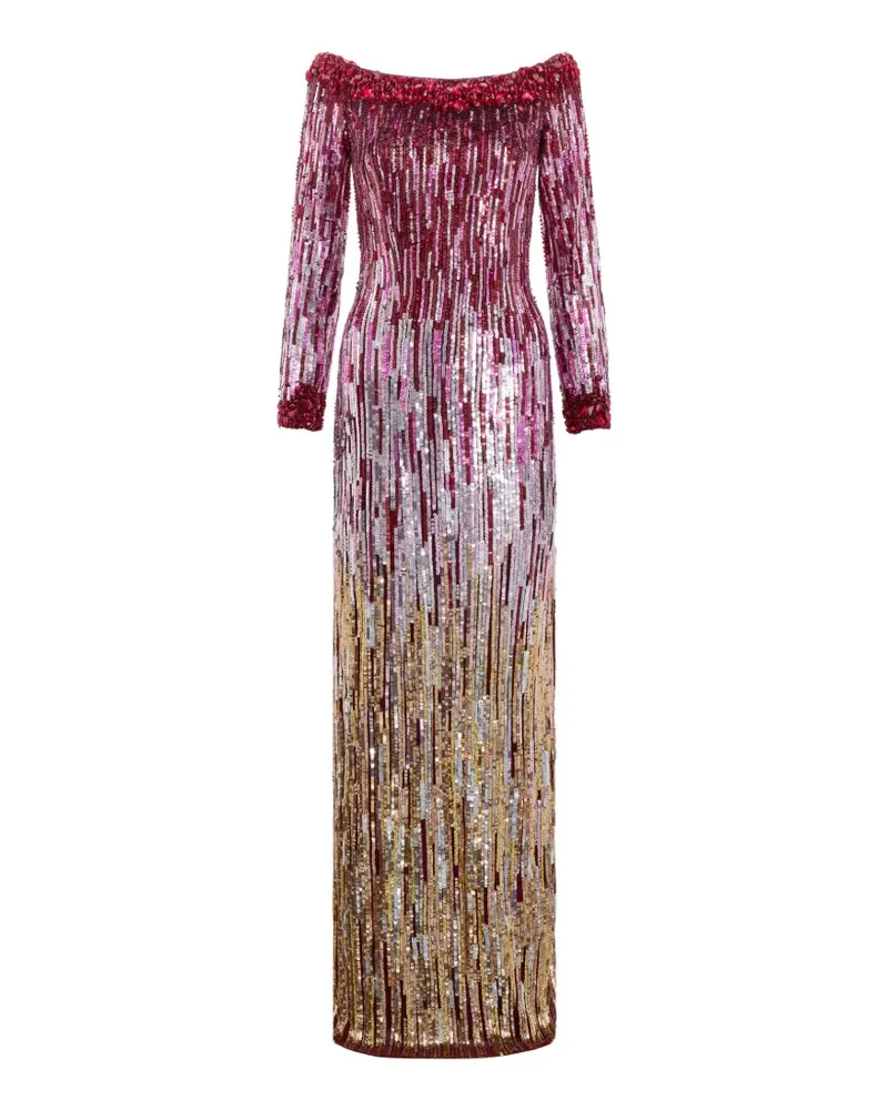 Jenny Packham Marnie Maxikleid mit Pailletten - Nude Nude