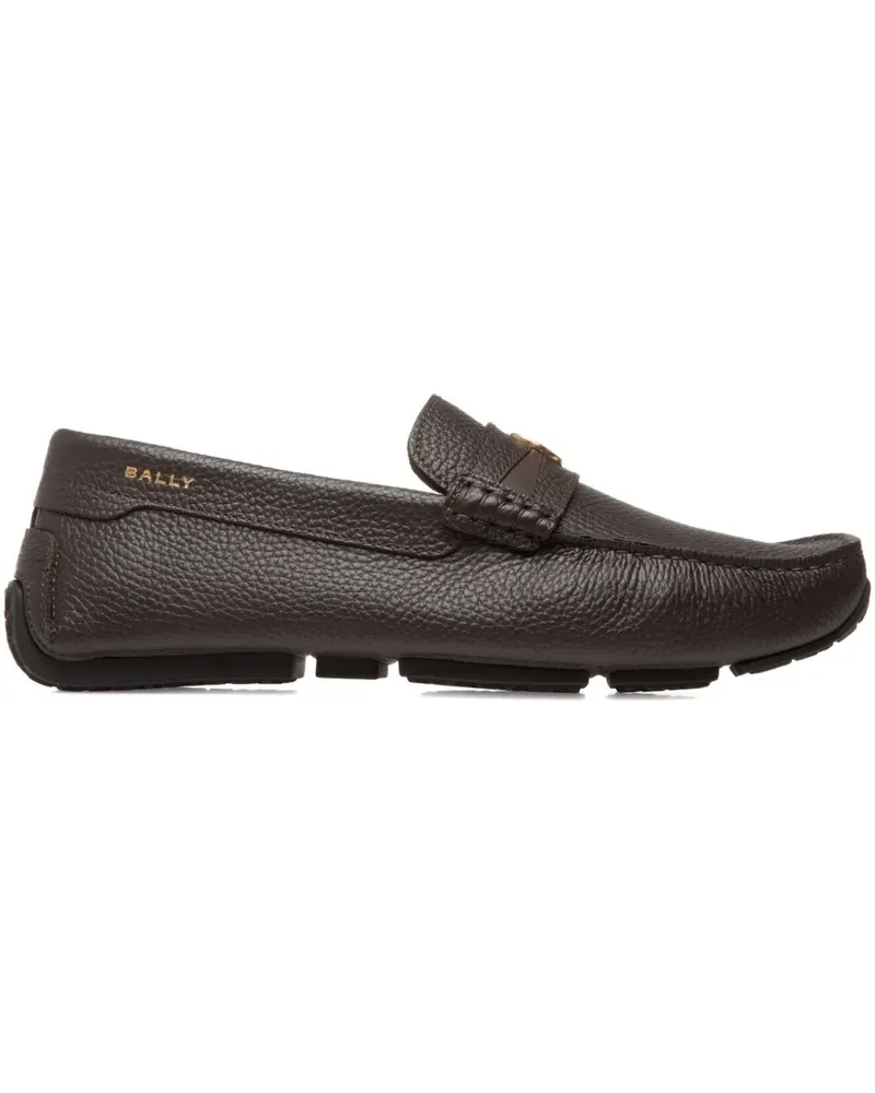 Bally Loafer aus strukturiertem Leder - Braun Braun