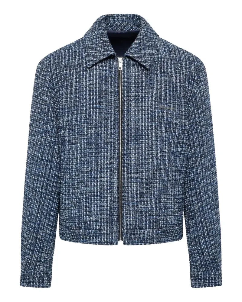 Wooyoungmi tweed zip-up jacket - Blau Blau