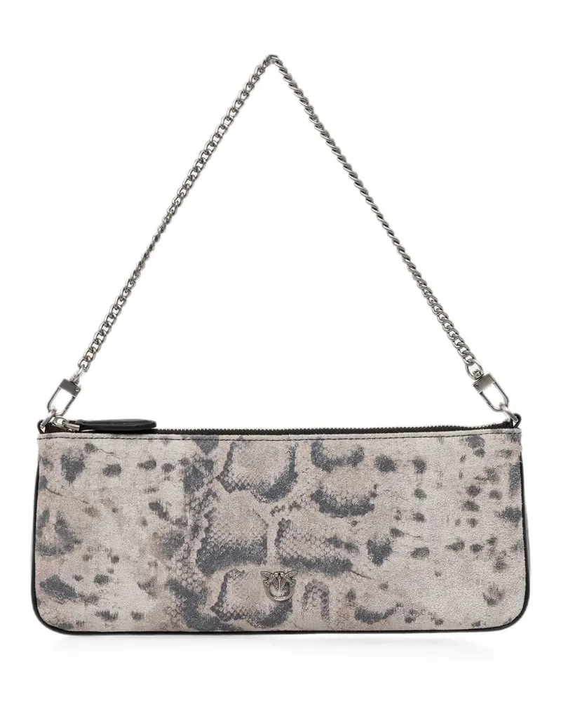 Pinko Love Birds snake-effect clutch bag - Nude Nude