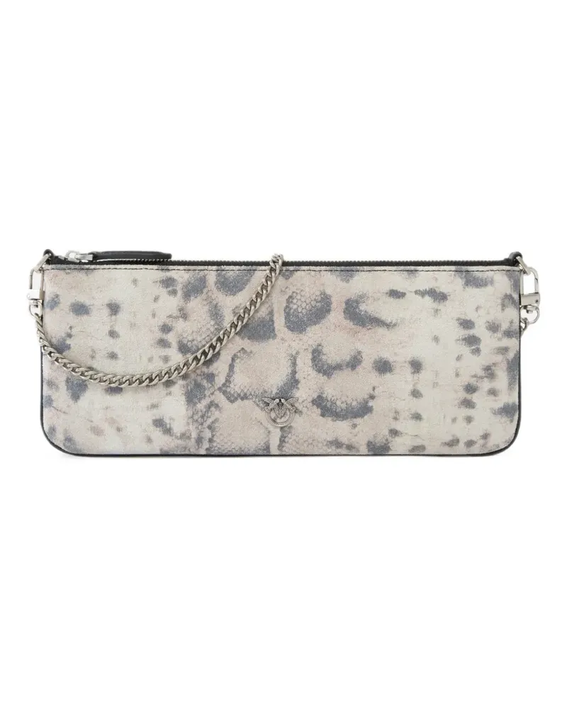 Pinko Love Birds Clutch mit Schlangeneffekt - Nude Nude