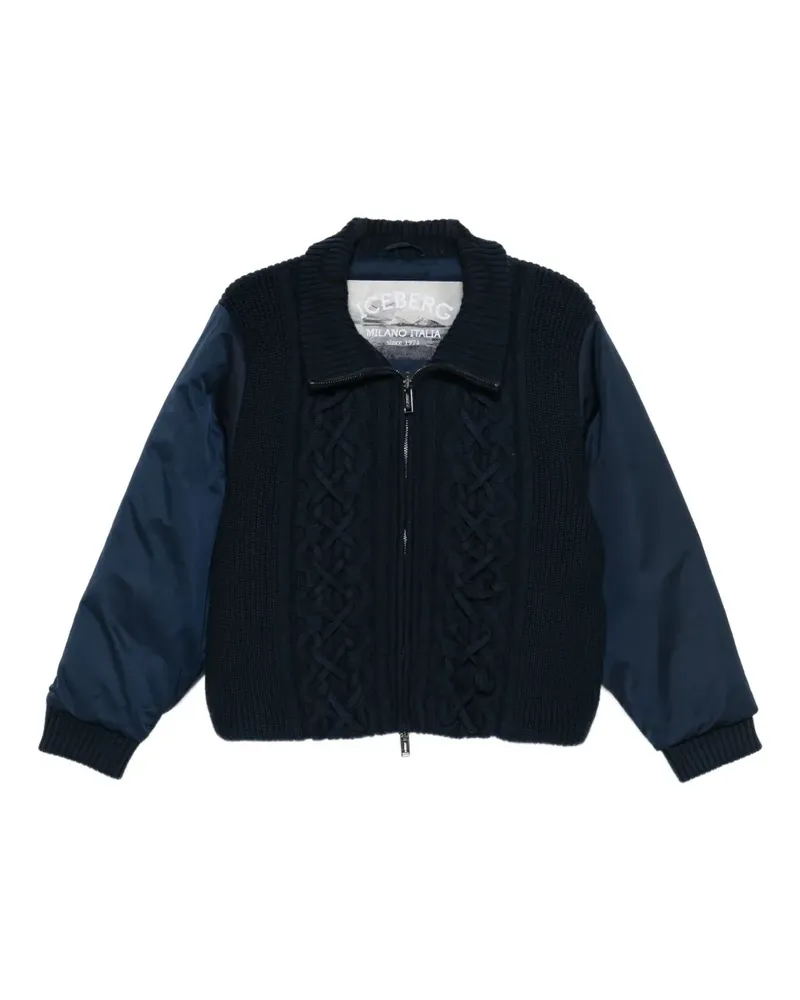 Iceberg cable-knit zip-up jacket - Blau Blau
