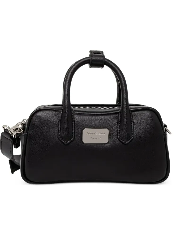 Emporio Armani logo-plaque shoulder bag - Schwarz Schwarz