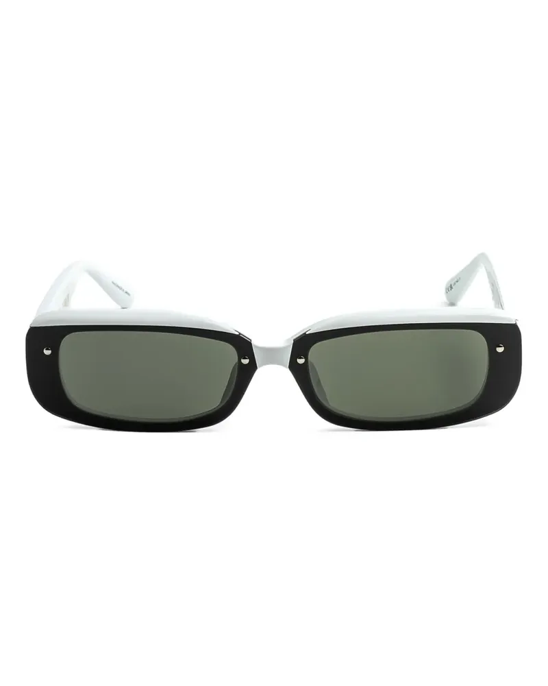 Linda Farrow Sonnenbrille mit eckigem Gestell - Weiß Weiß