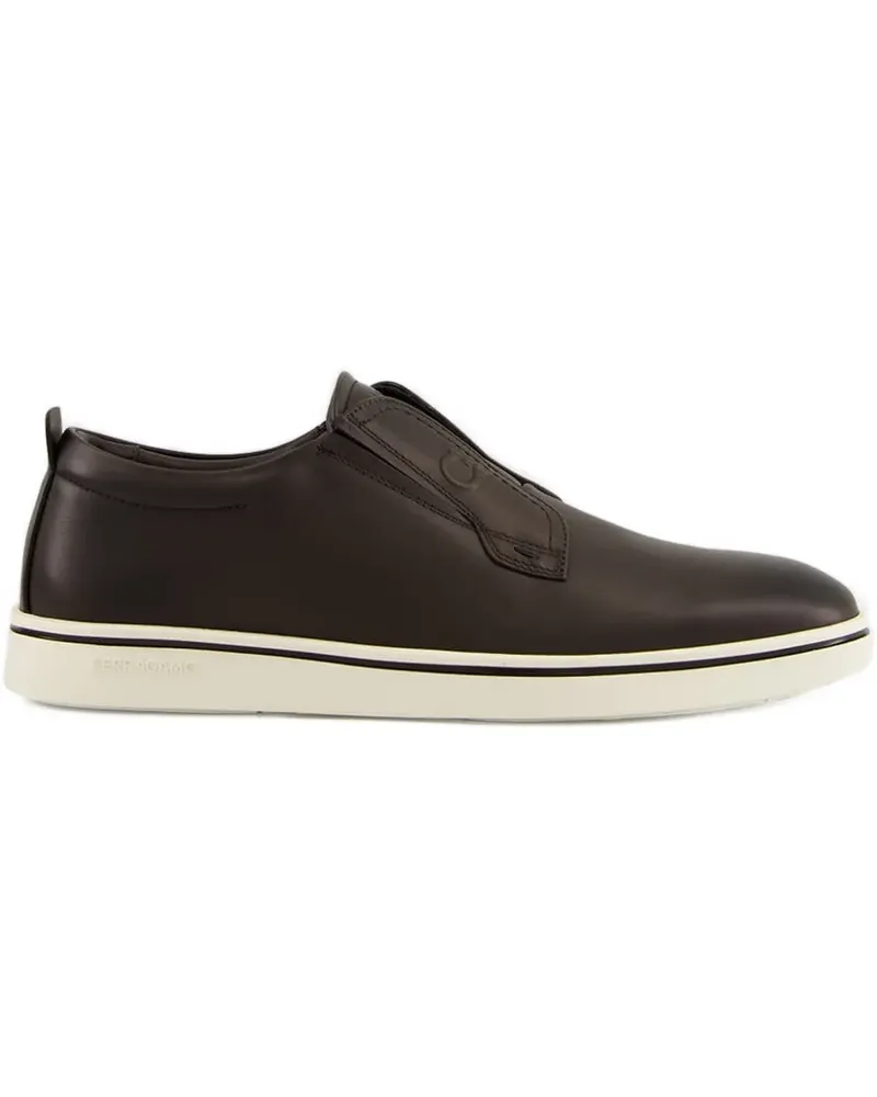 Ferragamo Slip-On-Sneakers mit Gancini-Detail - Braun Braun
