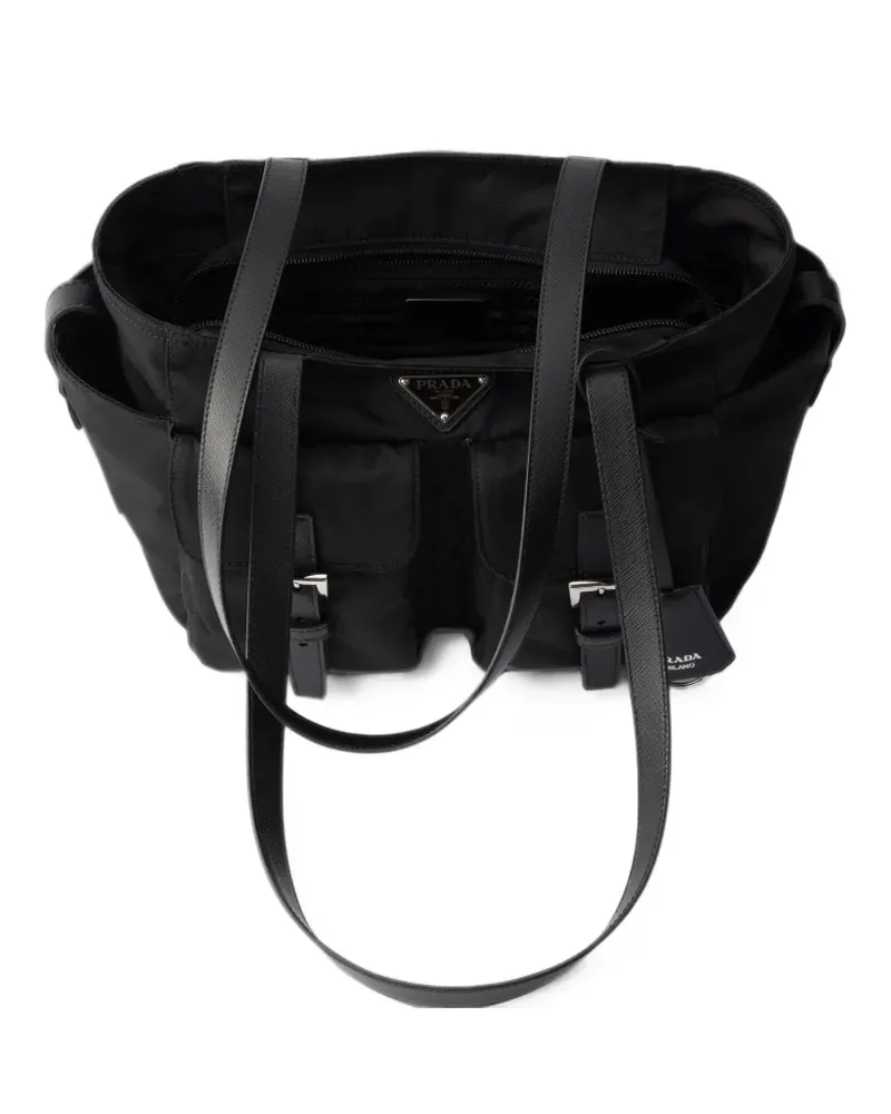 Prada Kleiner Re-Nylon Tote Bag - Schwarz Schwarz