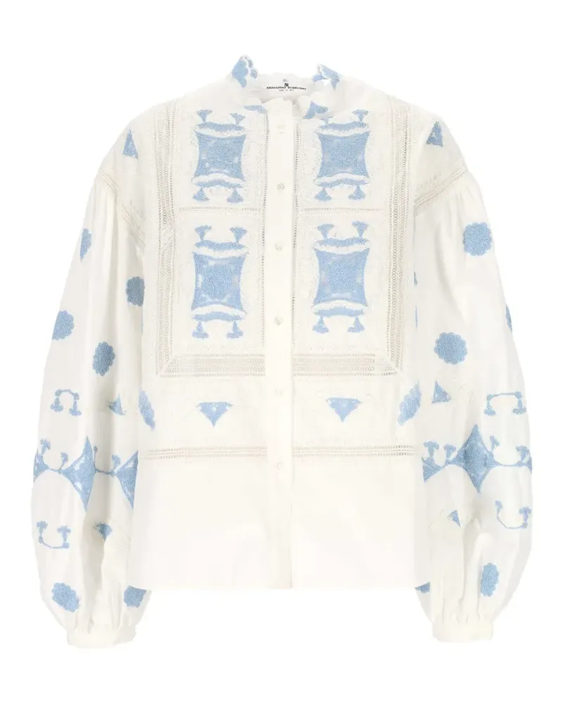 Ermanno Scervino embroidered lace-trim blouse - Weiß Weiß