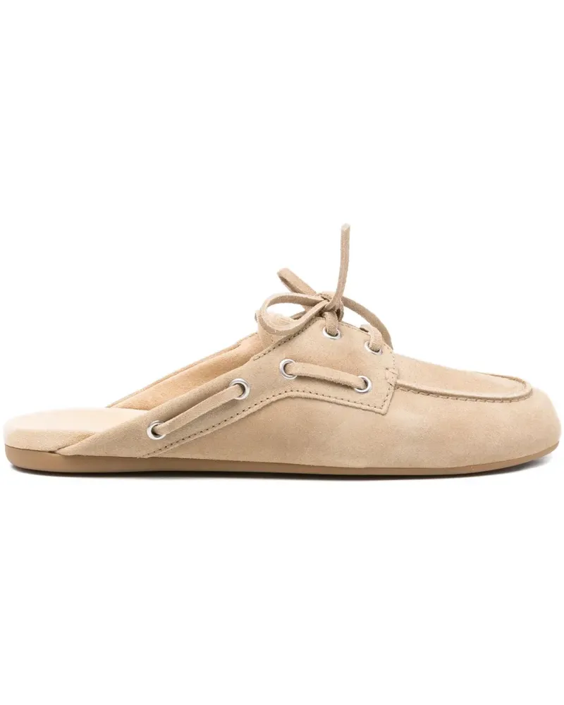 Miu Miu Mules mit Schnürung - Nude Nude