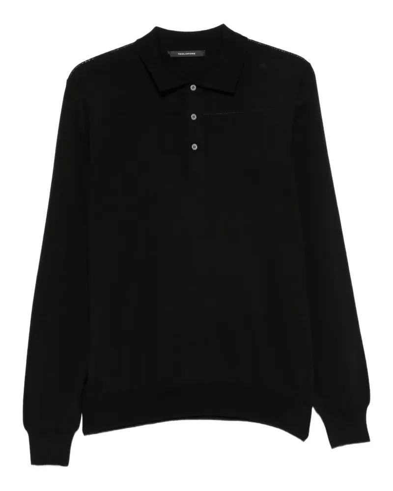 Tagliatore Langärmeliges Poloshirt - Schwarz Schwarz