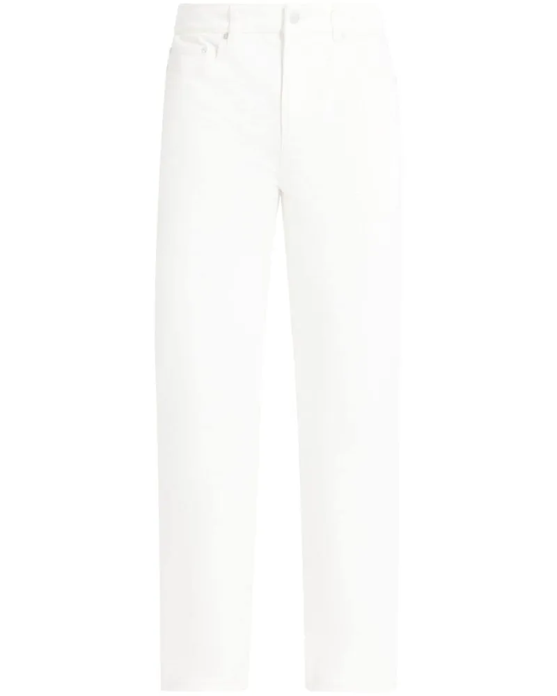 Lacoste Halbhohe Straight-Leg-Jeans Weiß