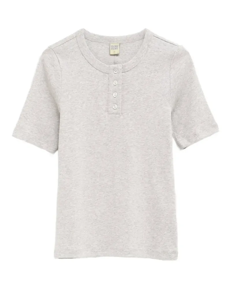 Flore Flore Jess T-Shirt mit Knopfleiste - Grau Grau