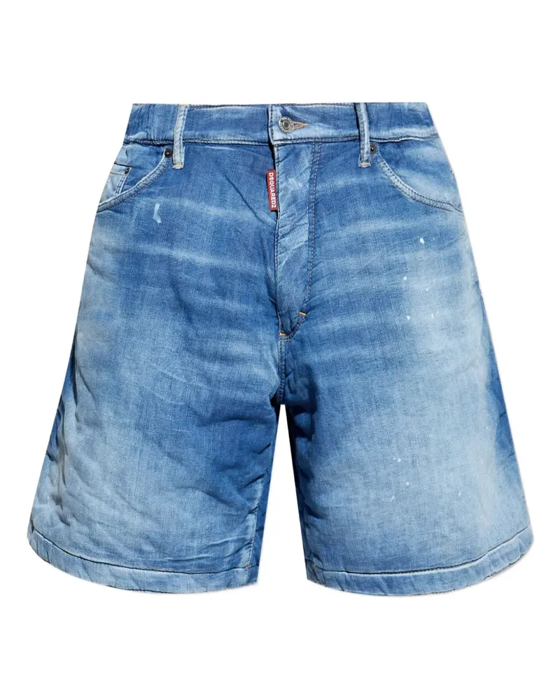 Dsquared2 Jeans-Shorts mit Farbklecks-Print - Blau Blau
