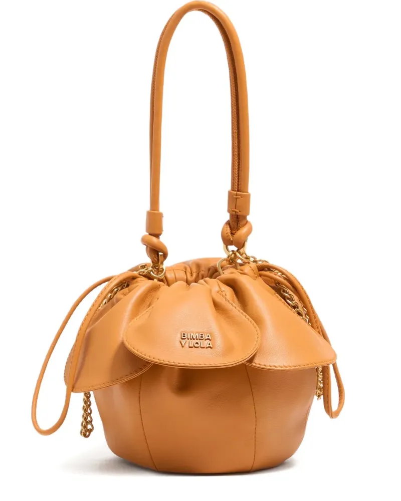 BIMBA Y LOLA Kordelzug-Schultertasche mit Blütenform - Orange Orange