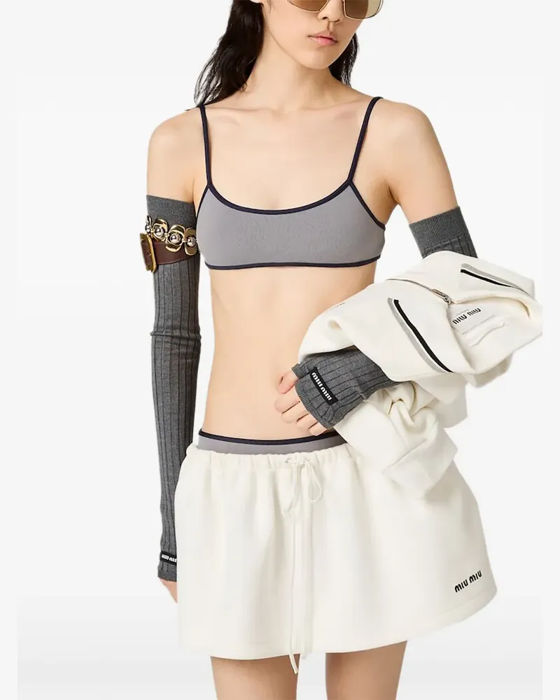 Miu Miu Zweifarbiges Bikinioberteil - Grau Grau