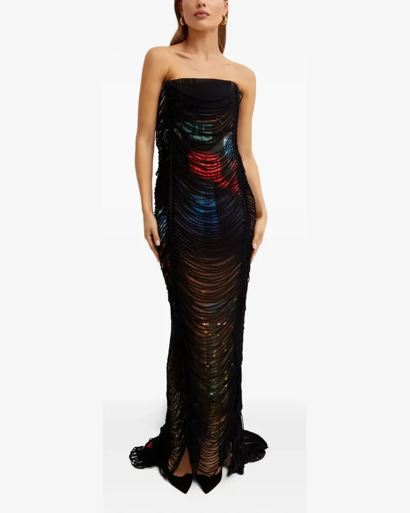 Jean Paul Gaultier printed cut-out maxi dress - Schwarz Schwarz