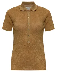 Blumarine Gestricktes Poloshirt Gold