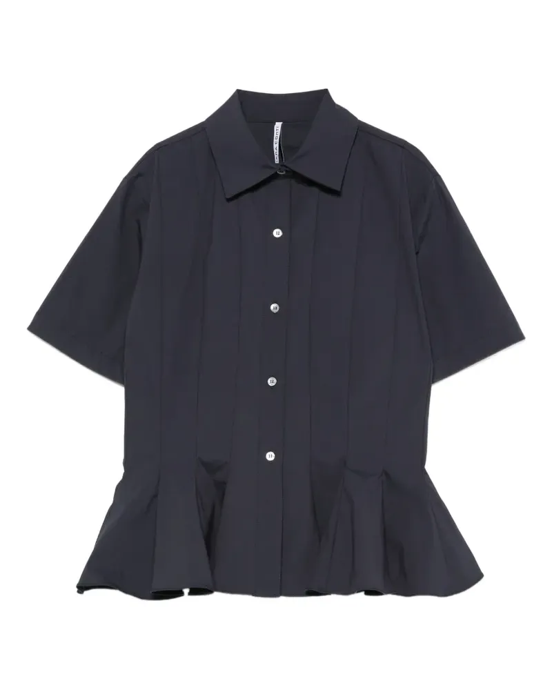 Liviana Conti peplum-hem short-sleeve shirt - Blau Blau