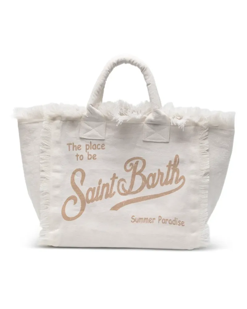 MC2 Saint Barth Vanity frayed-detail tote bag - Weiß Weiß