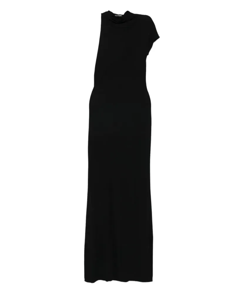 Tom Ford Maxikleid mit Stehkragen - Schwarz Schwarz