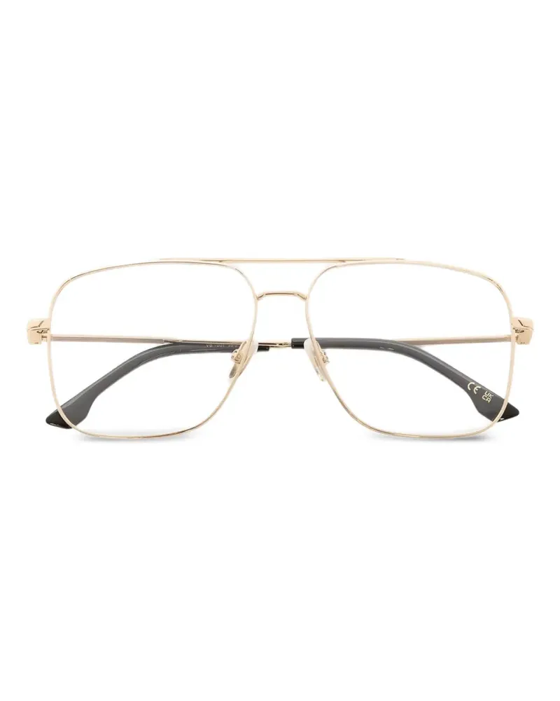 Victoria Beckham double-bridge square-frame glasses - Gold Gold