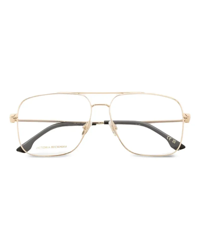 Victoria Beckham double-bridge square-frame glasses - Gold Gold
