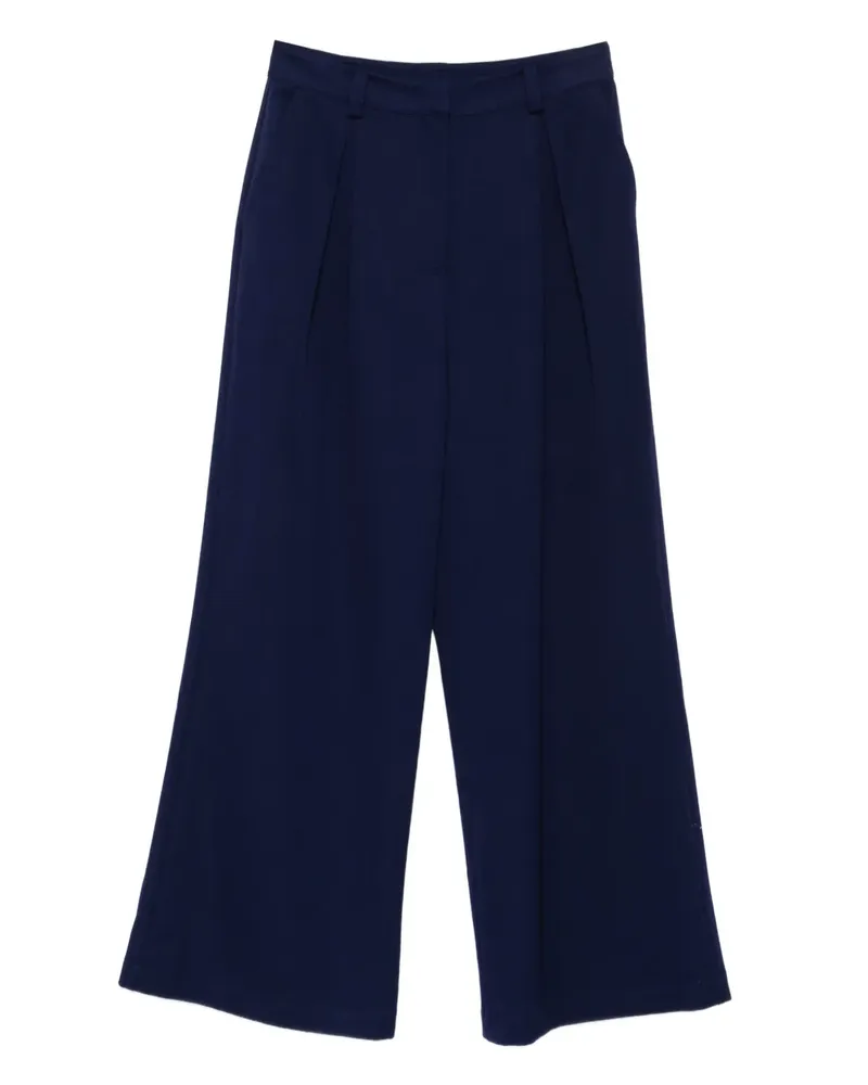 Patrizia Pepe Wide-Leg-Hose mit Bundfalten - Blau Blau