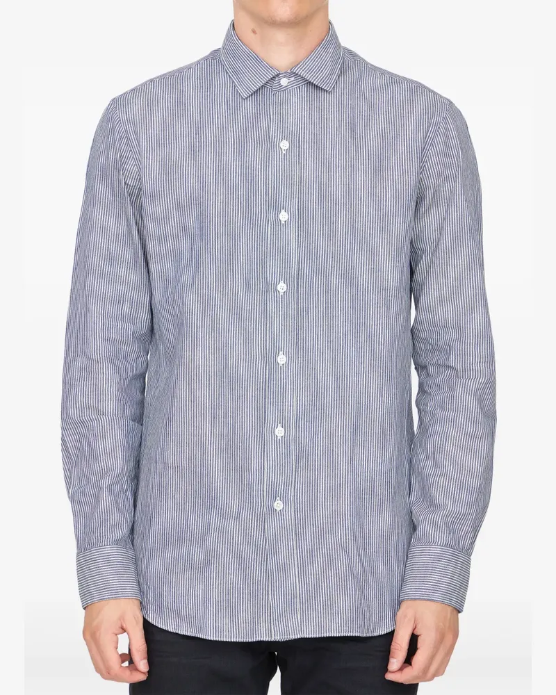 Salvatore Piccolo Gestreiftes Hemd - Blau Blau