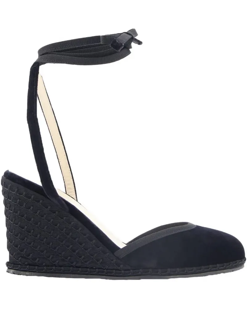 VIBI VENEZIA Samt-Espadrilles mit Schnürung 100mm - Schwarz Schwarz