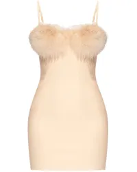 Blumarine Minikleid mit Faux Fur Rosa