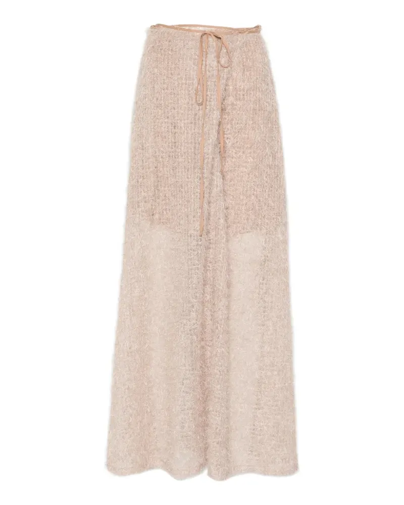 ALYSI Rock mit Bindegürtel - Nude Nude