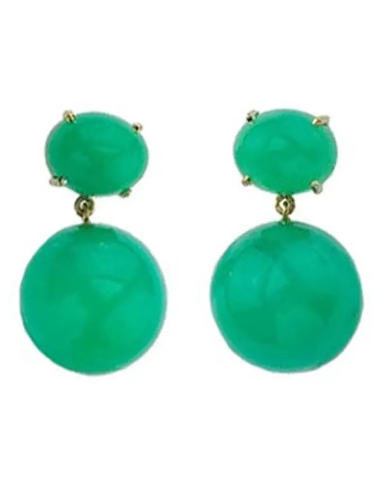 Irene Neuwirth 18kt Gumball Gelbgoldohrringe mit Chrysopras Gold
