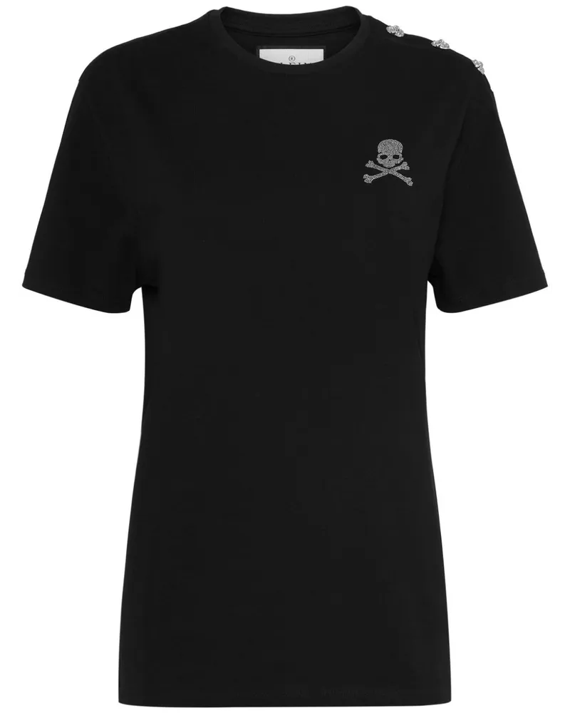 Philipp Plein T-Shirt mit Totenkopf - Schwarz Schwarz