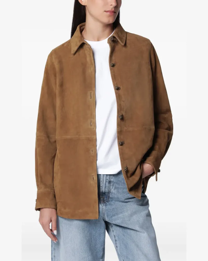 Róhe Pankou suede overshirt - Braun Braun