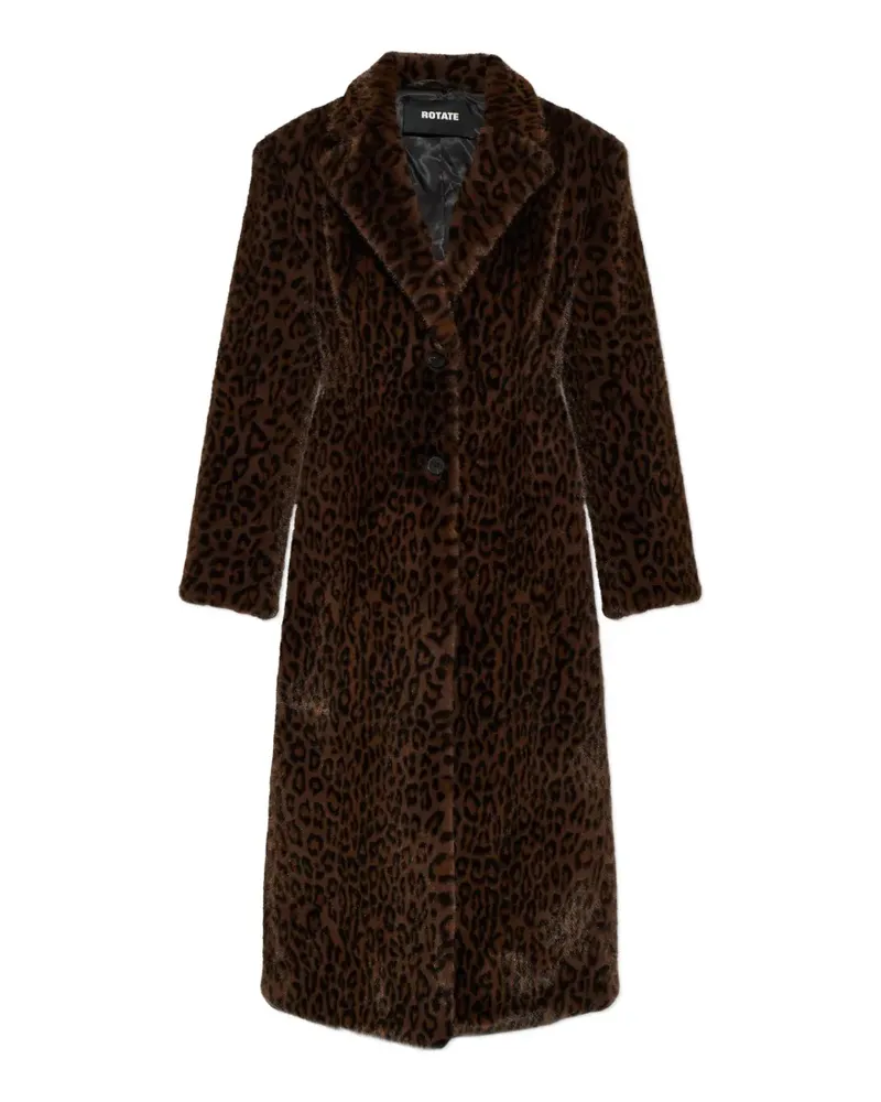 ROTATE Birger Christensen Mantel aus Faux Fur mit Leopardenprint - Braun Braun