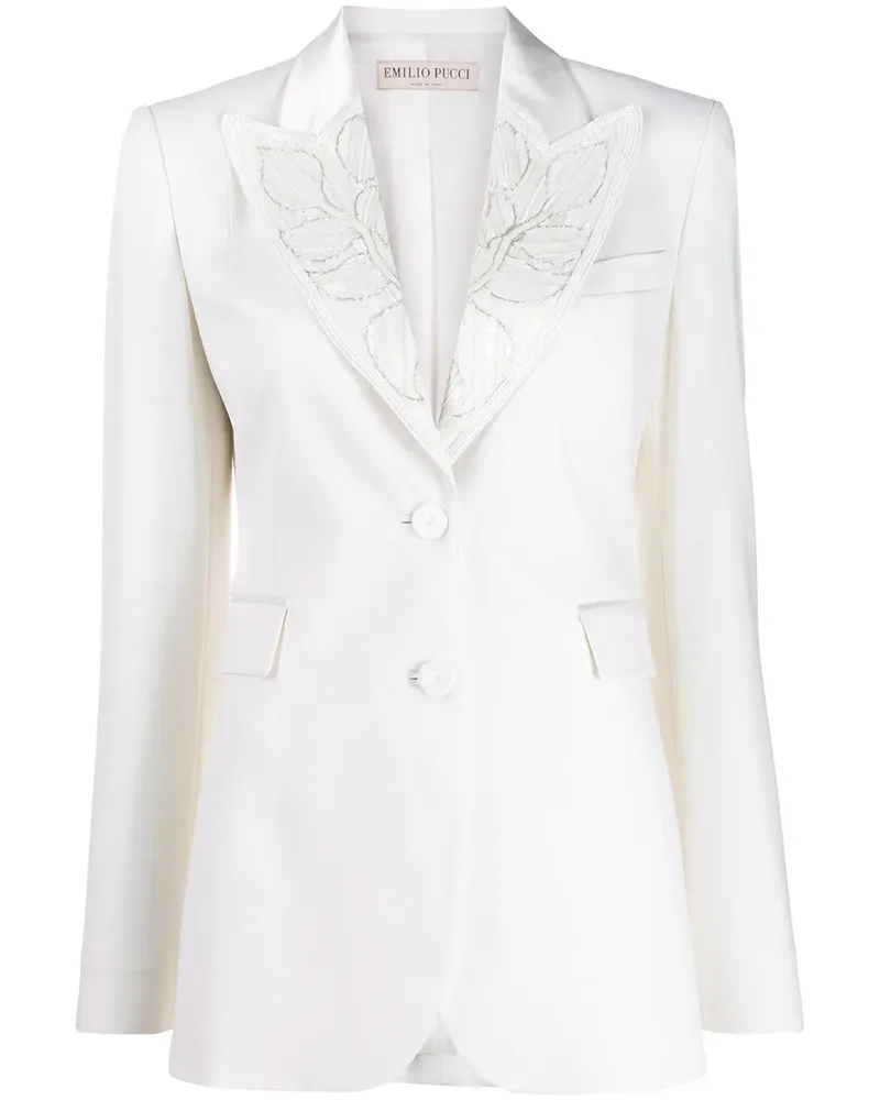 Emilio Pucci Blazer mit Perlen - Weiß Weiß