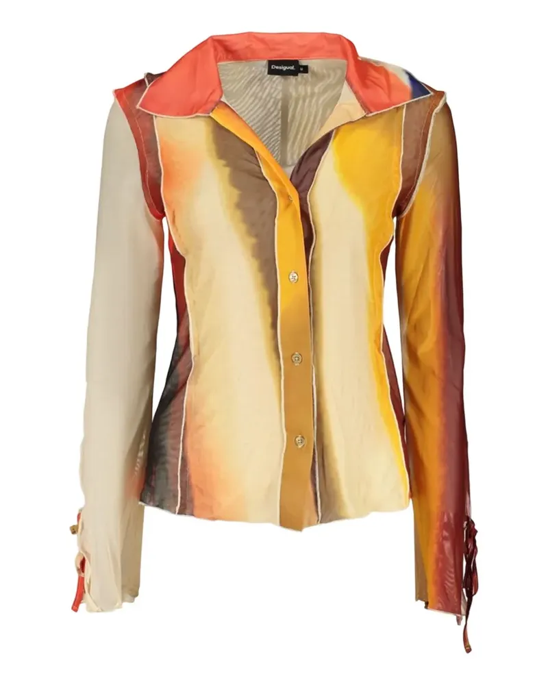 Desigual x M. Christian Lacroix Mesh-Hemd mit abstraktem Print - Nude Nude
