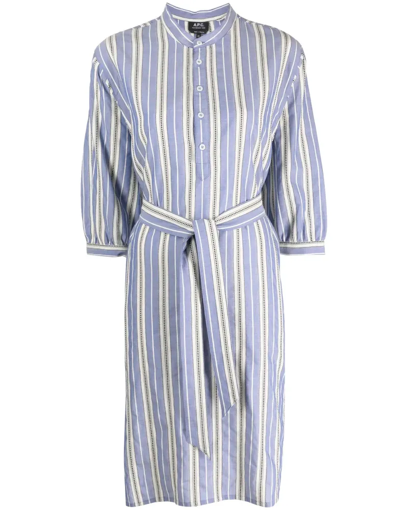 A.P.C. Gestreiftes Hemdkleid - Blau Blau