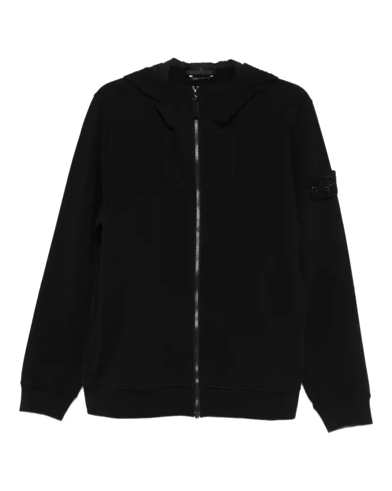 Stone Island logo-patch hoodie - Schwarz Schwarz